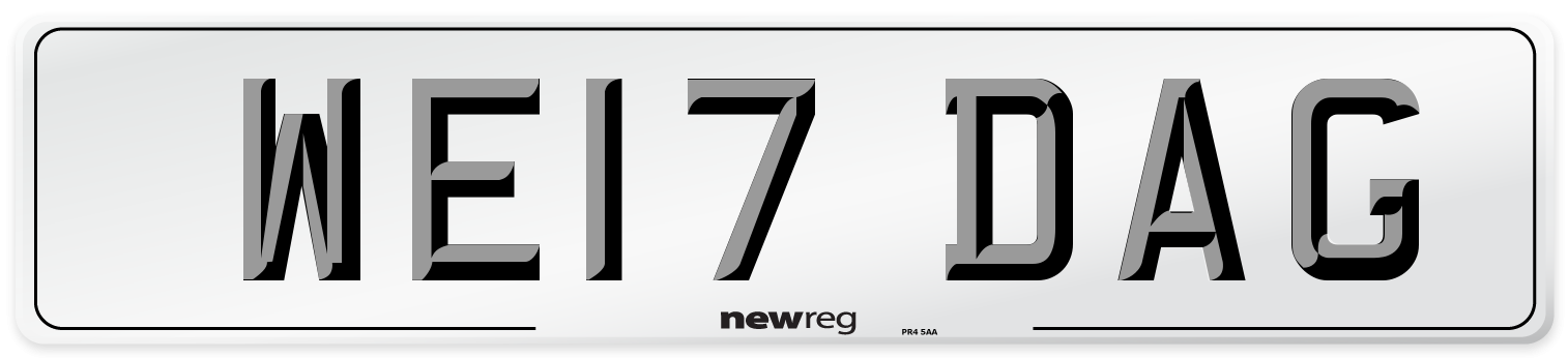 WE17 DAG Number Plate from New Reg